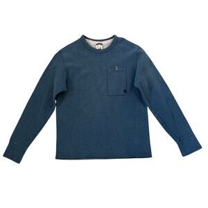 Relwen Sweatshirt Mens Medium Long Sleeve Blue Cotton Crewneck Pullover Pocket